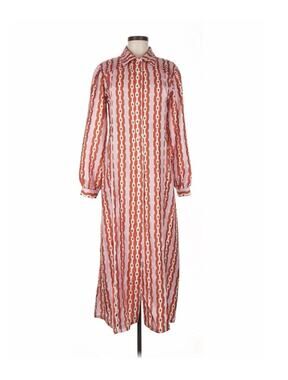 Lisou Alina Silk Twill Red Printed Shirt Dress US 8 NO BELT